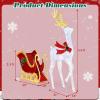 imageGoplus Lighted Christmas Reindeer ampamp Sleigh Set 462 LED Lightup Xmas Decorations wZip Ties ampamp Ground Stakes 54 FT PreLit Deer with 24 FT Santa Sleigh for Front Porch Garden ampamp Living Room