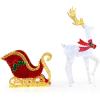 imageGoplus Lighted Christmas Reindeer ampamp Sleigh Set 462 LED Lightup Xmas Decorations wZip Ties ampamp Ground Stakes 54 FT PreLit Deer with 24 FT Santa Sleigh for Front Porch Garden ampamp Living Room