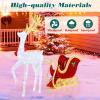 imageGoplus Lighted Christmas Reindeer ampamp Sleigh Set 462 LED Lightup Xmas Decorations wZip Ties ampamp Ground Stakes 54 FT PreLit Deer with 24 FT Santa Sleigh for Front Porch Garden ampamp Living Room