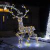 imageGoplus 46 FT PreLit Christmas 3D Reindeer 170 LED Lighted Christmas Buck with Zip Ties ampamp Ground Stakes for Indoor ampamp Outdoor DecorClashed Warm  Cold