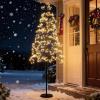 imageGoplus 567 FT LED Alpine Tree w 1000 Warm White LED Lights Prelit Artificial Cedar with Weighted Base Prelit Indoor TreeDecoration for Christmas Wedding Party XLTwig Tree