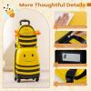 imageGoplus 2 PC Kids Luggage Set Carryon 18quot Rolling Suitcase wCute Bee Backpack Child Safety Harness Name Card Airline Approved Toddler Travel Journey for Boys Girls Children