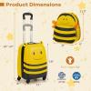 imageGoplus 2 PC Kids Luggage Set Carryon 18quot Rolling Suitcase wCute Bee Backpack Child Safety Harness Name Card Airline Approved Toddler Travel Journey for Boys Girls Children