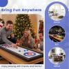 imageGoplus Shuffleboard and Curling 2 in 1 Board Game Portable 2 Sided Tabletop Shuffle Board Game with 8 Rolling Pucks Wooden Shuffleboard and Curling Combo Game Set for Adults
