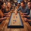 imageGoplus Shuffleboard and Curling 2 in 1 Board Game Portable 2 Sided Tabletop Shuffle Board Game with 8 Rolling Pucks Wooden Shuffleboard and Curling Combo Game Set for Adults