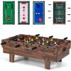imageGoplus 4 in 1 Multi Game Table Combination Game Table Set with Pool Billiards Air Hockey Foosball Table Tennis Stackable Combo Tabletops for Home Play Room Party Family NightDark Brown