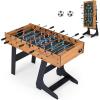 imageGoplus Folding Foosball Table 48 Full Competition Size Freestanding Soccer Game Table with 22 Players 2 Balls SpaceSaving Foldable Arcade Table for Adults Family Game NightNatural