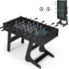 imageGoplus Folding Foosball Table 48 Full Competition Size Freestanding Soccer Game Table with 22 Players 2 Balls SpaceSaving Foldable Arcade Table for Adults Family Game NightBlack