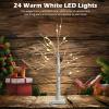 image:imageGoplus 2ft Lighted Twig Birch Tree with 24 Warm White LED Fairy Lights Battery Operated PreLit Artificial Christmas Tree Tabletop White Birch Tree Indoor Outdoor Party Holiday Decoration2 FT
