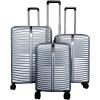 image:imageGoplus 3 Piece Luggage Set 202428 Inch Lightweight Hardshell Suitcases with 360 Spinner Wheels Telescope Handles ScratchResistant Shell for Business Family Travel Cross Stripe NavyGray