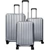 image:imageGoplus 3 Piece Luggage Set 202428 Inch Lightweight Hardshell Suitcases with 360 Spinner Wheels Telescope Handles ScratchResistant Shell for Business Family Travel Cross Stripe NavyGray
