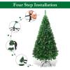 image:imageGoplus 6ft White Christmas Tree with Solid Metal Legs Perfect for Holiday Indoor and Outdoor DecorationGreen