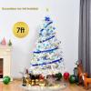 image:imageGoplus 6ft White Christmas Tree with Solid Metal Legs Perfect for Holiday Indoor and Outdoor DecorationWhite
