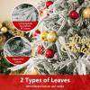 image:imageGoplus 7 FT PreLit Artificial Christmas Tree Hinged Faux Xmas Tree with 1217 Soft TPE amp PVC Mixed Branch Tips 400 Warm White LED Lights Foldable Metal Stand Holiday Party Home Office DecorationSnowy