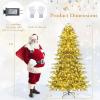 image:imageGoplus 7 FT PreLit Artificial Christmas Tree Hinged Faux Xmas Tree with 1217 Soft TPE amp PVC Mixed Branch Tips 400 Warm White LED Lights Foldable Metal Stand Holiday Party Home Office DecorationGreen