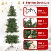 image:imageGoplus 7 FT PreLit Artificial Christmas Tree Hinged Faux Xmas Tree with 1217 Soft TPE amp PVC Mixed Branch Tips 400 Warm White LED Lights Foldable Metal Stand Holiday Party Home Office DecorationGreen With Pine Cones