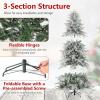 image:imageGoplus 7 FT PreLit Artificial Christmas Tree Hinged Faux Xmas Tree with 1217 Soft TPE amp PVC Mixed Branch Tips 400 Warm White LED Lights Foldable Metal Stand Holiday Party Home Office DecorationSnowy