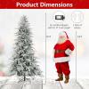 image:imageGoplus 7 FT PreLit Artificial Christmas Tree Hinged Faux Xmas Tree with 1217 Soft TPE amp PVC Mixed Branch Tips 400 Warm White LED Lights Foldable Metal Stand Holiday Party Home Office DecorationSnowy