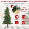 image:imageGoplus 7 FT PreLit Artificial Christmas Tree Hinged Faux Xmas Tree with 1217 Soft TPE amp PVC Mixed Branch Tips 400 Warm White LED Lights Foldable Metal Stand Holiday Party Home Office DecorationGreen With Pine Cones