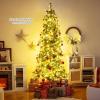 image:imageGoplus 7 FT PreLit Artificial Christmas Tree Hinged Faux Xmas Tree with 1217 Soft TPE amp PVC Mixed Branch Tips 400 Warm White LED Lights Foldable Metal Stand Holiday Party Home Office DecorationGreen With Pine Cones