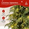 image:imageGoplus 7 FT PreLit Artificial Christmas Tree Hinged Faux Xmas Tree with 1217 Soft TPE amp PVC Mixed Branch Tips 400 Warm White LED Lights Foldable Metal Stand Holiday Party Home Office DecorationGreen With Mixed Tips