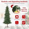 image:imageGoplus 7 FT PreLit Artificial Christmas Tree Hinged Faux Xmas Tree with 1217 Soft TPE amp PVC Mixed Branch Tips 400 Warm White LED Lights Foldable Metal Stand Holiday Party Home Office DecorationGreen With Pine Cones