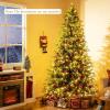 image:imageGoplus 7 FT PreLit Artificial Christmas Tree Hinged Faux Xmas Tree with 1217 Soft TPE amp PVC Mixed Branch Tips 400 Warm White LED Lights Foldable Metal Stand Holiday Party Home Office DecorationGreen