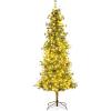 image:imageGoplus 7 FT PreLit Artificial Christmas Tree Hinged Faux Xmas Tree with 1217 Soft TPE amp PVC Mixed Branch Tips 400 Warm White LED Lights Foldable Metal Stand Holiday Party Home Office DecorationGreen With Pine Cones
