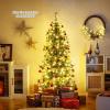 image:imageGoplus 7 FT PreLit Artificial Christmas Tree Hinged Faux Xmas Tree with 1217 Soft TPE amp PVC Mixed Branch Tips 400 Warm White LED Lights Foldable Metal Stand Holiday Party Home Office DecorationGreen With Pine Cones