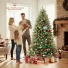 image:imageGoplus 7 FT PreLit Artificial Christmas Tree Hinged Faux Xmas Tree with 1217 Soft TPE amp PVC Mixed Branch Tips 400 Warm White LED Lights Foldable Metal Stand Holiday Party Home Office DecorationGreen With Mixed Tips