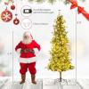 image:imageGoplus 7 FT PreLit Artificial Christmas Tree Hinged Faux Xmas Tree with 1217 Soft TPE amp PVC Mixed Branch Tips 400 Warm White LED Lights Foldable Metal Stand Holiday Party Home Office DecorationGreen With Pine Cones