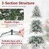 image:imageGoplus 7 FT PreLit Artificial Christmas Tree Hinged Faux Xmas Tree with 1217 Soft TPE amp PVC Mixed Branch Tips 400 Warm White LED Lights Foldable Metal Stand Holiday Party Home Office DecorationSnowy
