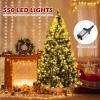 image:imageGoplus 75ft Prelit Artificial Christmas Tree Hinged Snow Flocked Xmas Tree wPine Cones Red Berries amp 550 LED Lights 8 Lighting Modes Indoor Holiday Festival Decoration7ft 6in
