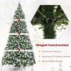 image:imageGoplus 75ft Prelit Artificial Christmas Tree Hinged Snow Flocked Xmas Tree wPine Cones Red Berries amp 550 LED Lights 8 Lighting Modes Indoor Holiday Festival Decoration9 FT