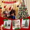 image:imageGoplus 75ft Prelit Artificial Christmas Tree Hinged Snow Flocked Xmas Tree wPine Cones Red Berries amp 550 LED Lights 8 Lighting Modes Indoor Holiday Festival Decoration9 FT