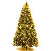 image:imageGoplus 75ft Prelit Artificial Christmas Tree Hinged Snow Flocked Xmas Tree wPine Cones Red Berries amp 550 LED Lights 8 Lighting Modes Indoor Holiday Festival Decoration9 FT