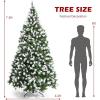 image:imageGoplus 75ft Prelit Artificial Christmas Tree Hinged Snow Flocked Xmas Tree wPine Cones Red Berries amp 550 LED Lights 8 Lighting Modes Indoor Holiday Festival Decoration7ft 6in