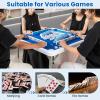 image:imageGoplus Classic Foldable Mahjong Table 35 Square Green 4 Cup Holders amp 4 Chip Grooves Foldable for Adults Domino Game CampingNavy  Table wRemovable Mat