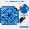 image:imageGoplus Classic Foldable Mahjong Table 35 Square Green 4 Cup Holders amp 4 Chip Grooves Foldable for Adults Domino Game CampingOcean Blue  Table wRemovable Mat