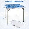 image:imageGoplus Classic Foldable Mahjong Table 35 Square Green 4 Cup Holders amp 4 Chip Grooves Foldable for Adults Domino Game CampingOcean Blue  Table wRemovable Mat