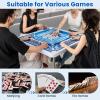 image:imageGoplus Classic Foldable Mahjong Table 35 Square Green 4 Cup Holders amp 4 Chip Grooves Foldable for Adults Domino Game CampingOcean Blue  Table wRemovable Mat