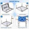 image:imageGoplus Classic Foldable Mahjong Table 35 Square Green 4 Cup Holders amp 4 Chip Grooves Foldable for Adults Domino Game CampingOcean Blue  Table wRemovable Mat