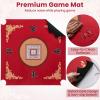 image:imageGoplus Classic Foldable Mahjong Table 35 Square Green 4 Cup Holders amp 4 Chip Grooves Foldable for Adults Domino Game CampingRed  Table wRemovable Mat