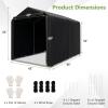 image:imageGoplus Portable Shed 7 x 52 x 54 Ft Heavy Duty Motorcycle Shed wRollUp Zipper Door Metal Frame Waterproof Cover amp Wind Rope Outdoor Storage Tent Shelter for Bike Garden Tools