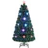 image:imageGoplus 5ft PreLit Fiber Optic Christmas Tree Artificial Xmas Full Tree with Colorful Snowflake LED Lights 170 Branch Tips Foldable Metal Base for Office Home Holiday Decor