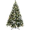 image:imageGoplus 75ft Prelit Artificial Christmas Tree Hinged Snow Flocked Xmas Tree wPine Cones Red Berries amp 550 LED Lights 8 Lighting Modes Indoor Holiday Festival Decoration6ft