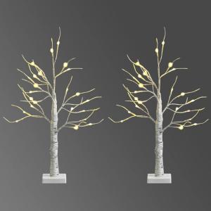 image:imageGoplus 2ft Lighted Twig Birch Tree with 24 Warm White LED Fairy Lights Battery Operated PreLit Artificial Christmas Tree Tabletop White Birch Tree Indoor Outdoor Party Holiday Decoration22 FT