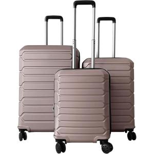 image:imageGoplus 3 Piece Luggage Set 202428 Inch Lightweight Hardshell Suitcases with 360 Spinner Wheels Telescope Handles ScratchResistant Shell for Business Family Travel Cross Stripe NavyPink