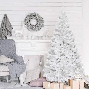 image:imageGoplus 6ft White Christmas Tree with Solid Metal Legs Perfect for Holiday Indoor and Outdoor DecorationWhite