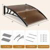 image:imageGoplus Awnings for Doors 40 x 40 Window Awning with Rain Snow Sunlight UV Protection UPF 50Hollow Sheet Outdoor Overhead Awning Canopy Exterior Polycarbonate Awnings for Patio Porch DeckTawny